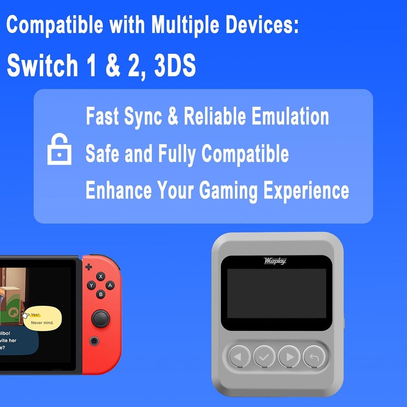 Wuzplay محاكي NFC متوافق مع Switch 1 و 2 وأجهزة تدعم NFC - شاشة OLED بحجم 1.54 بوصة عملية بسيطة | أداة بطاقات NFC - تخزن أكثر من 3000 إدخال بيانات NFC | إعادة كتابة غير محدودة - Image 3